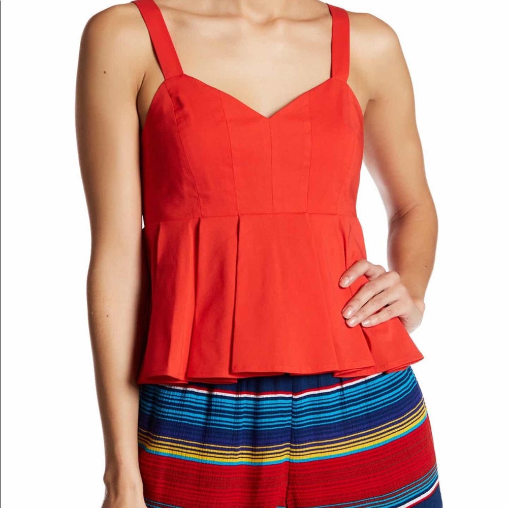 Wide Strap Peplum Top